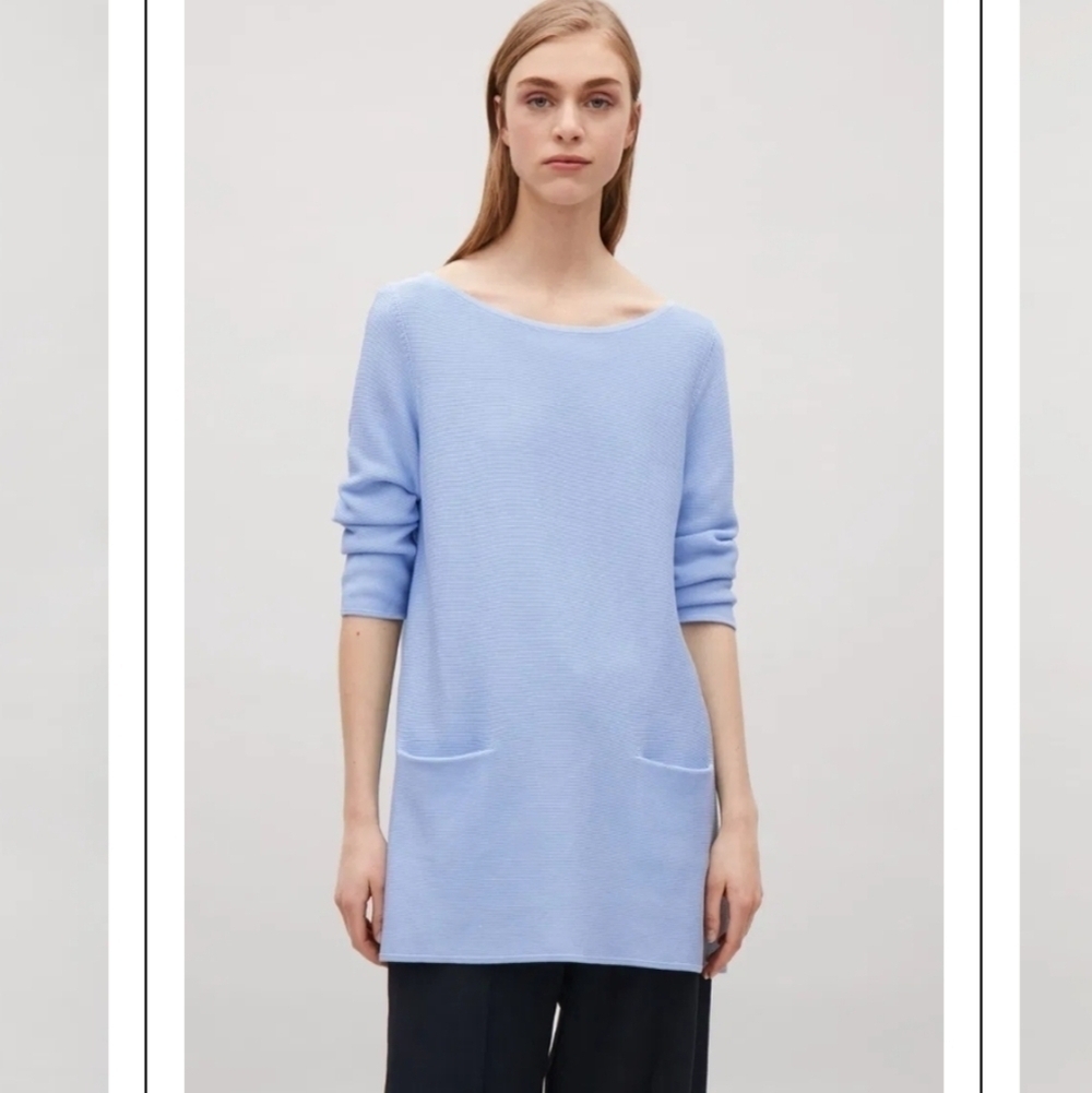 COS women's light blue a-line knit tunic size S